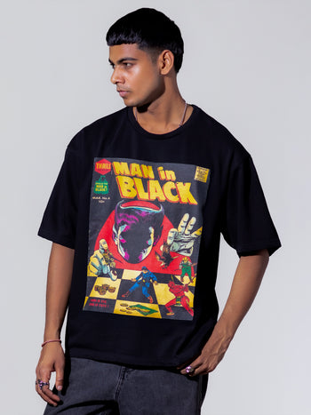 Man in Black Oversized T-Shirt - SALE