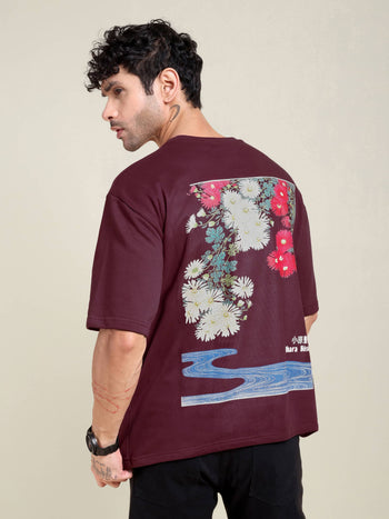 Stream Oversized T-Shirt [Maroon/3XL]