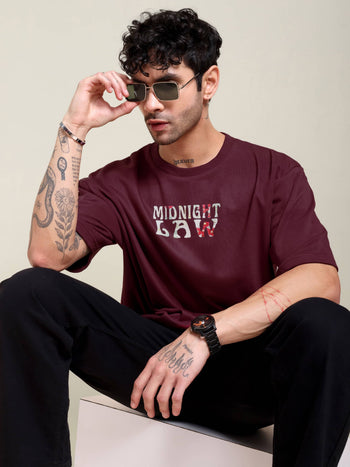 Stream Oversized T-Shirt [Maroon/3XL]