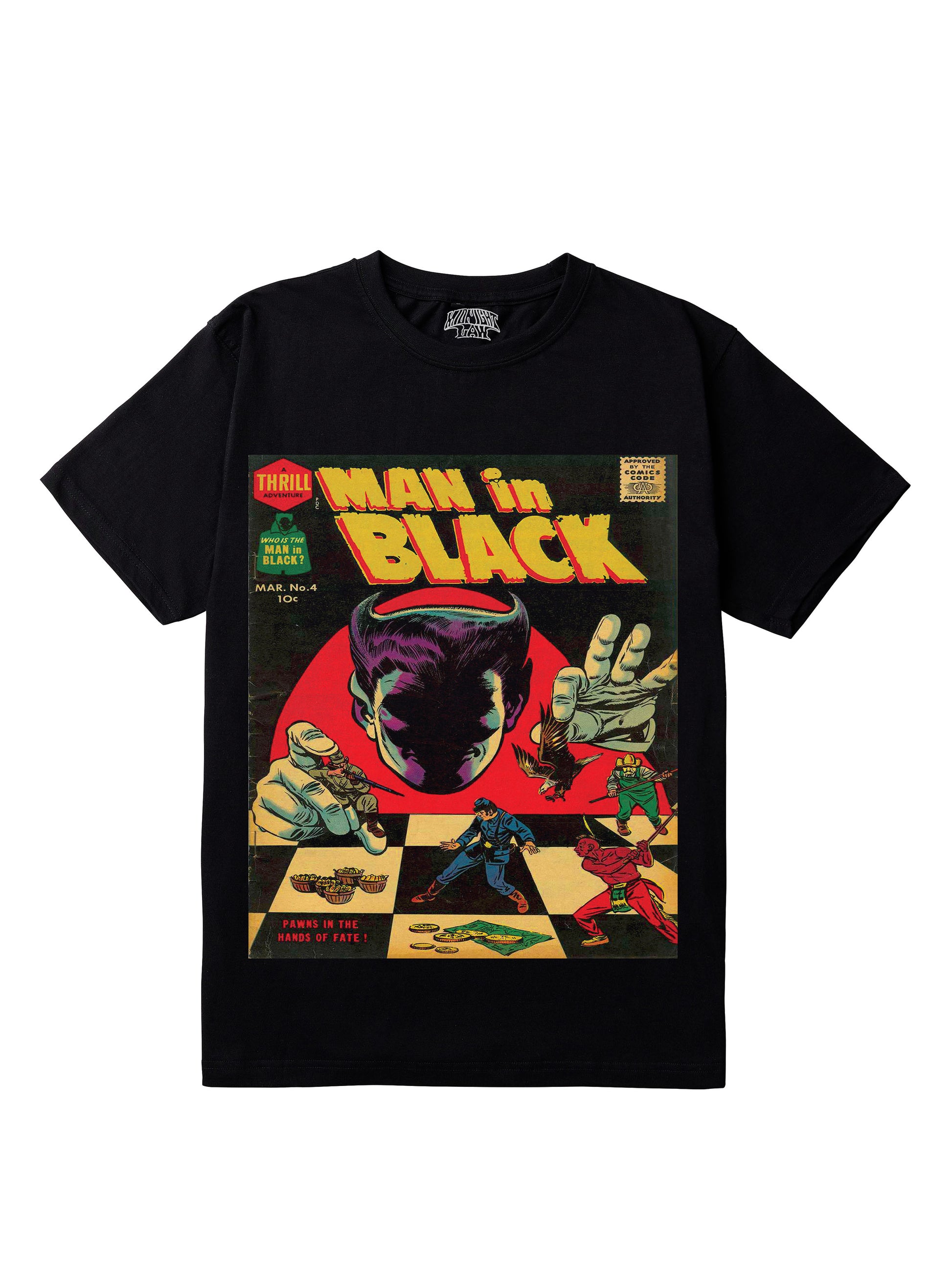 Man in Black Regular Fit T-Shirt [Unisex]-Comic 50s Collection featuring t-shirts, oversized t-shirts, hoodies, and sweatshirts with vibrant, retro comic-inspired designs, combining bold style and comfort