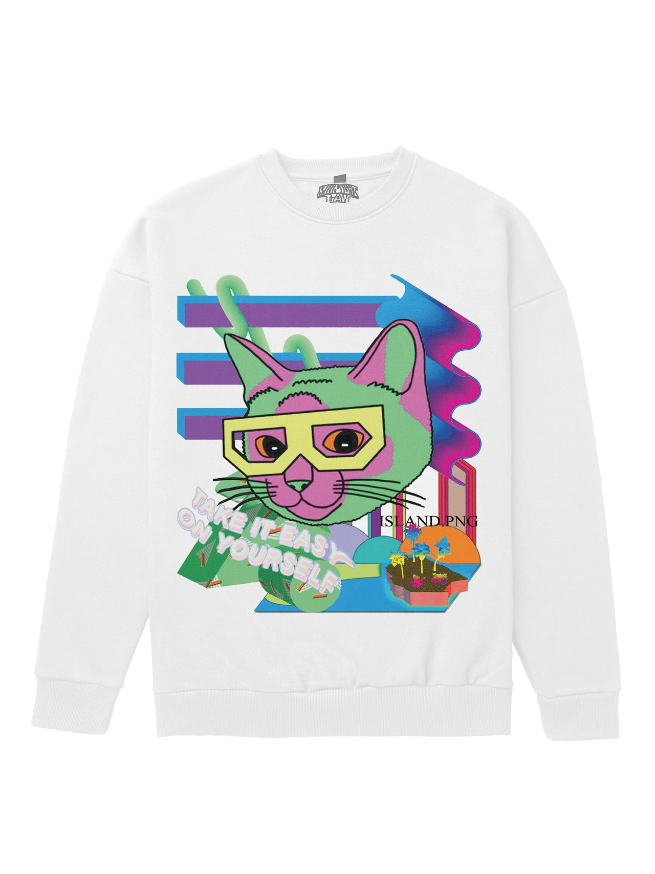 Cat. Heavyweight Sweatshirt [Unisex] - 400 GSM-Vaporwave Collection featuring t-shirts, oversized t-shirts, hoodies, and sweatshirts with retro-futuristic designs, crafted for style and comfort