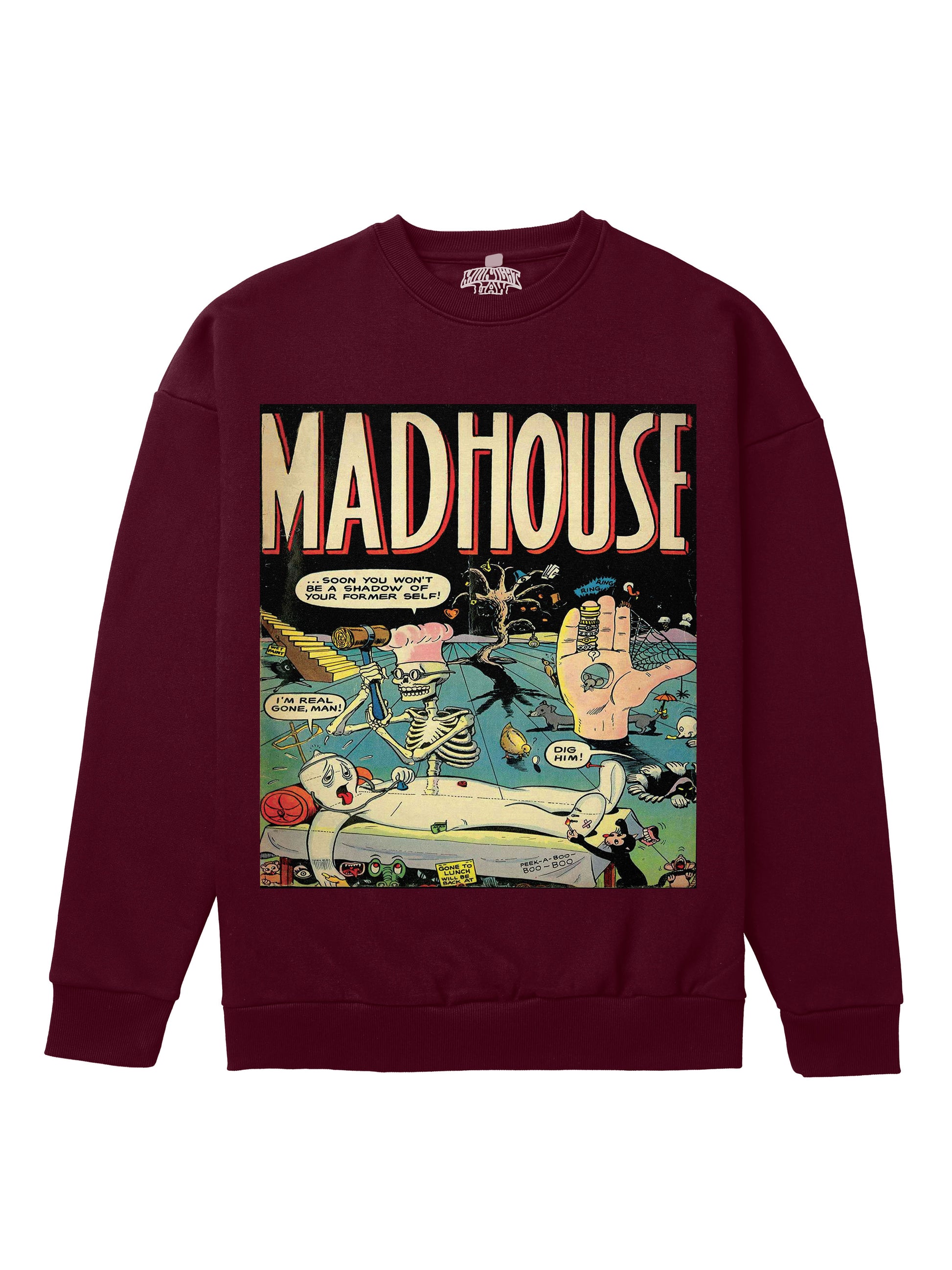 Madhouse Heavyweight Sweatshirt [Unisex] - 400 GSM-Comic 50s Collection featuring t-shirts, oversized t-shirts, hoodies, and sweatshirts with vibrant, retro comic-inspired designs, combining bold style and comfort