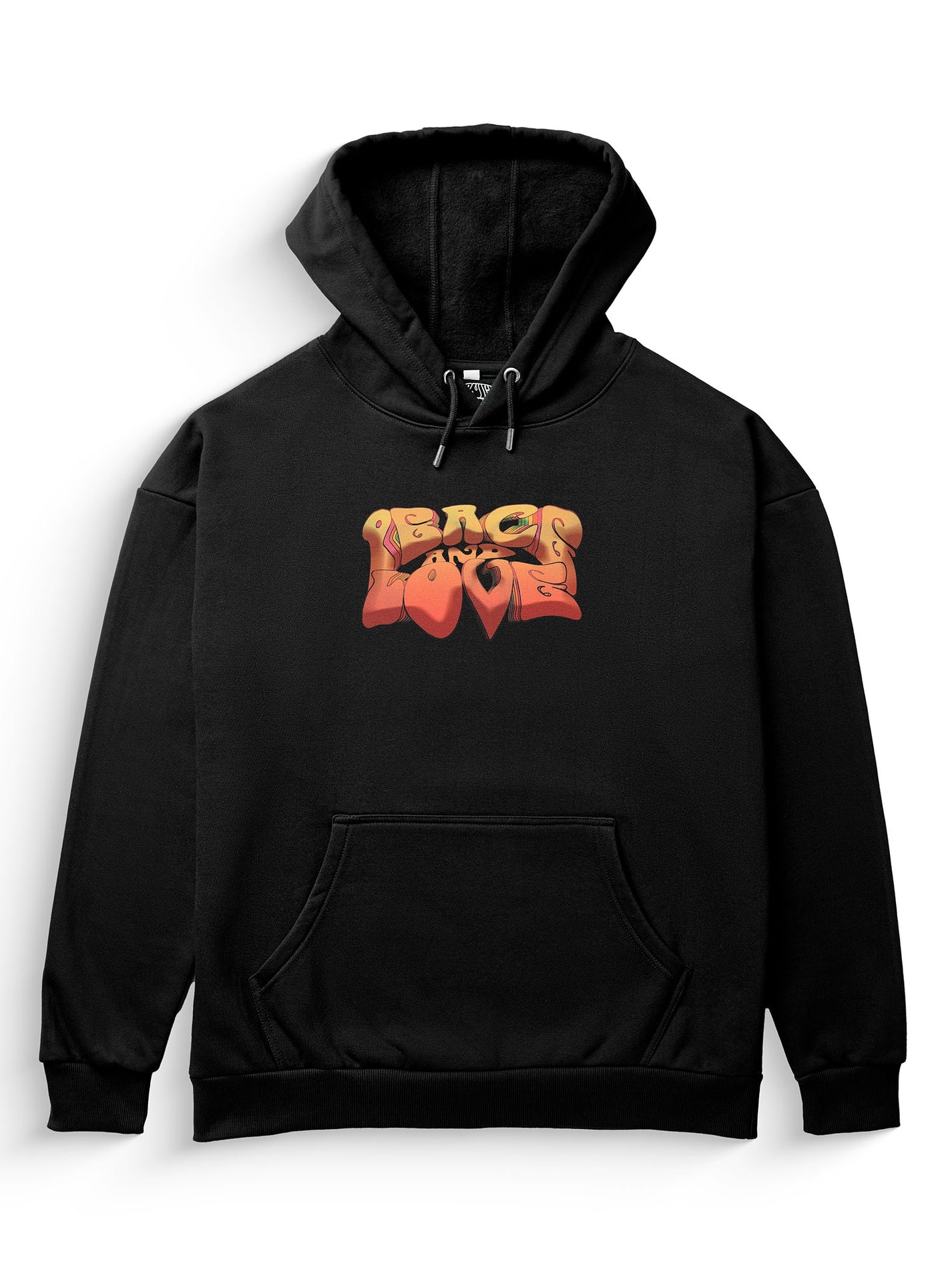 Peace &amp; Love Heavyweight Hoodie [Unisex]-Far Out 60s Collection featuring t-shirts, oversized t-shirts, hoodies, and sweatshirts with retro designs, capturing the bold and vibrant spirit of the 1960s