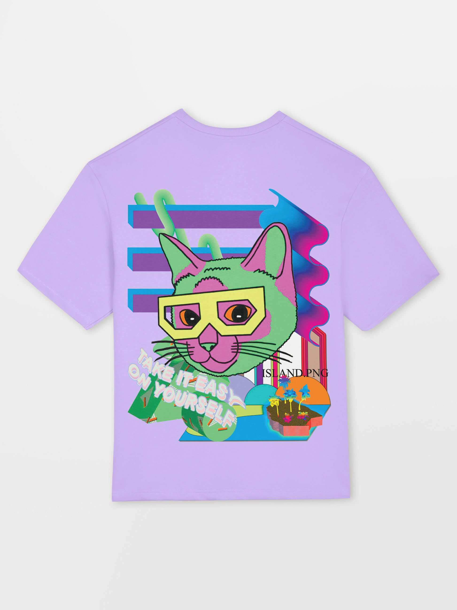 Cat Heavyweight Oversized T-Shirt [Unisex] - 280 GSM-Vaporwave Collection featuring t-shirts, oversized t-shirts, hoodies, and sweatshirts with retro-futuristic designs, crafted for style and comfort