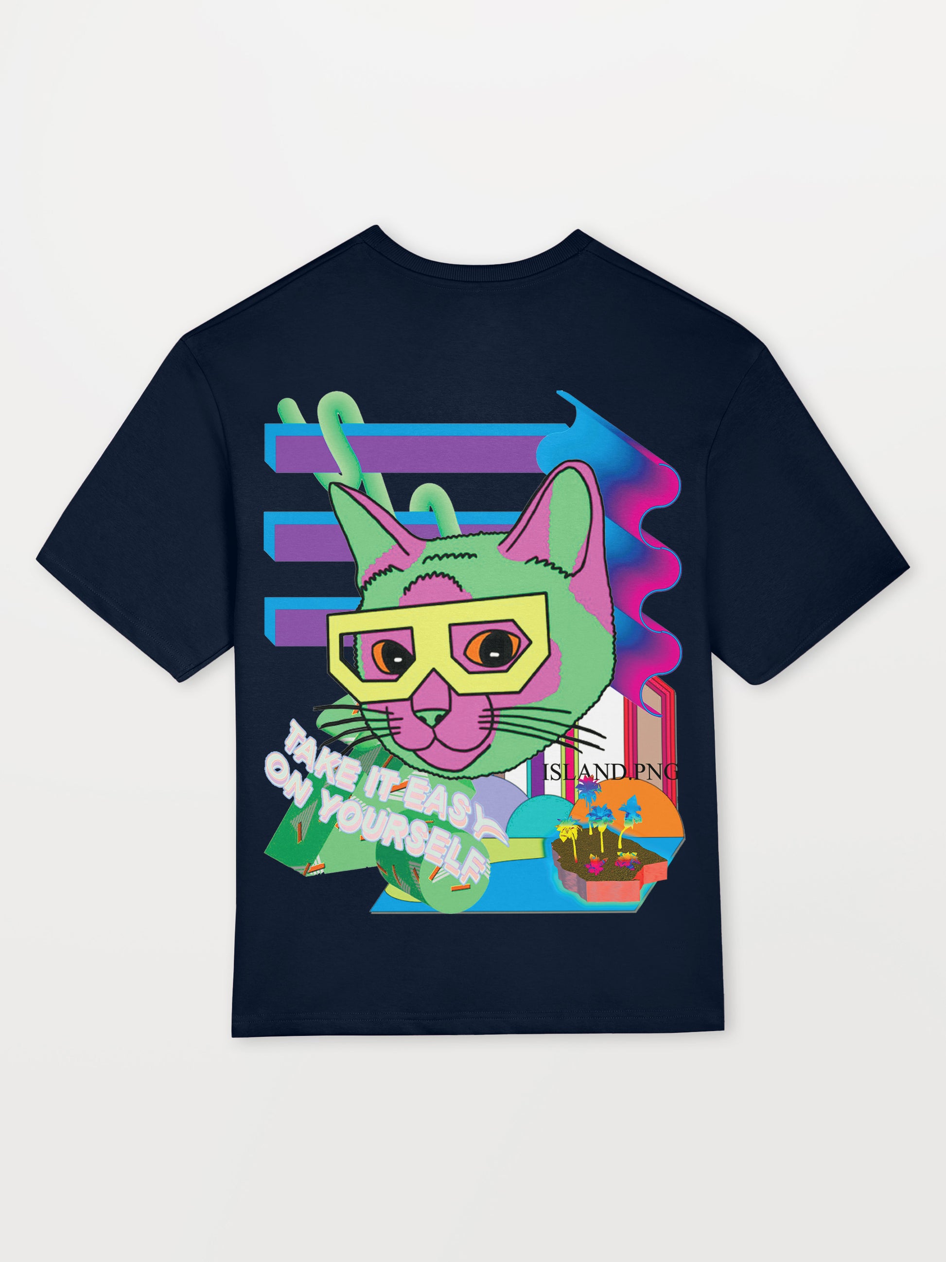 Cat Heavyweight Oversized T-Shirt [Unisex] - 280 GSM-Vaporwave Collection featuring t-shirts, oversized t-shirts, hoodies, and sweatshirts with retro-futuristic designs, crafted for style and comfort