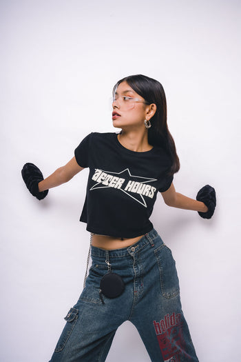 After Hours Crop Top-Core 91 Collection featuring t-shirts, oversized t-shirts, hoodies, and sweatshirts with bold, retro designs, combining 90s-inspired style and modern comfort