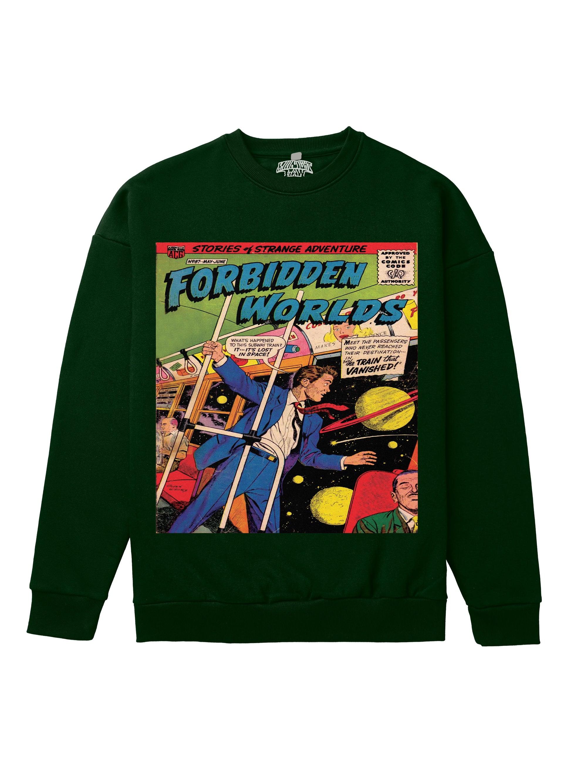 FW Space Train Heavyweight Sweatshirt [Unisex] - 400 GSM-Comic 50s Collection featuring t-shirts, oversized t-shirts, hoodies, and sweatshirts with vibrant, retro comic-inspired designs, combining bold style and comfort