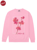 [PINK / LARGE] Flowers Heavyweight Sweatshirt [Unisex] - 400 GSM