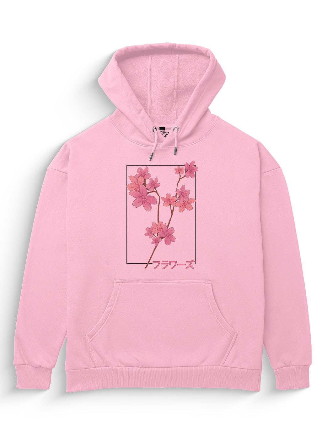 [Pink / M] Flowers Heavyweight Hoodie [Unisex] - 400 GSM