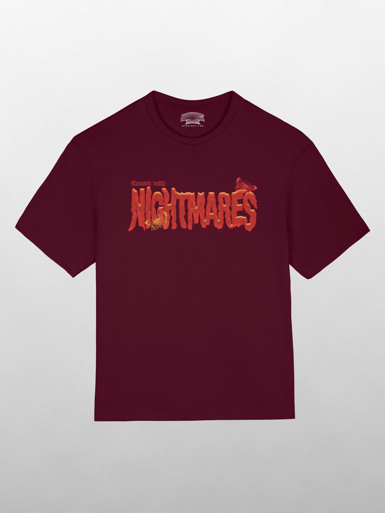 [Maroon / L] Nightmares Oversized T-Shirt