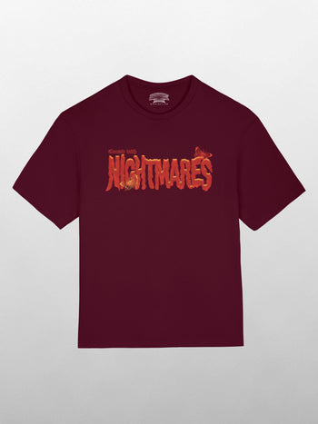 [Maroon / L] Nightmares Oversized T-Shirt