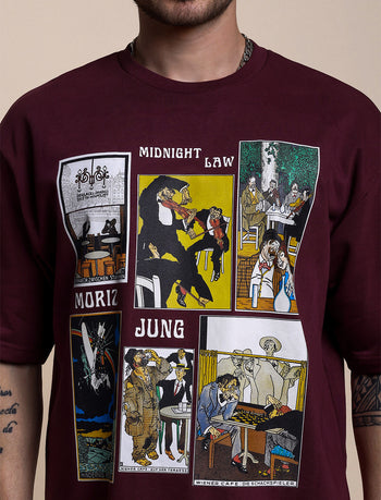 Moriz Jung 02 Oversized T-Shirt [Maroon/XL]