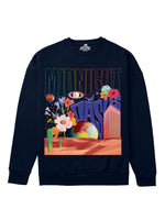 Midnight Oasis Heavyweight Sweatshirt [Unisex] - 400 GSM-Far Out 60s Collection featuring t-shirts, oversized t-shirts, hoodies, and sweatshirts with retro designs, capturing the bold and vibrant spirit of the 1960s