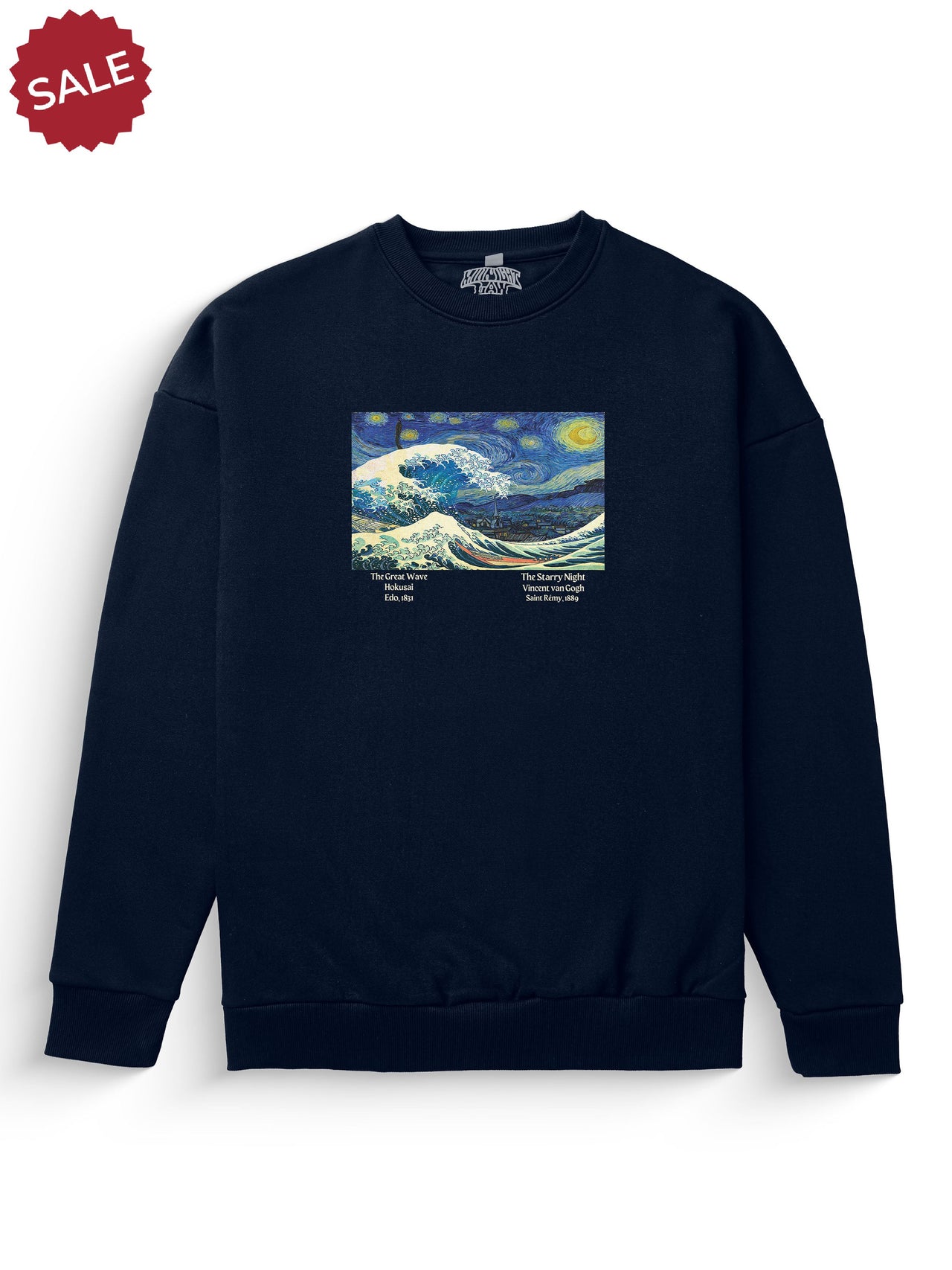 [NAVY / XL] Starry Wave Heavyweight Sweatshirt [Unisex] - 400 GSM