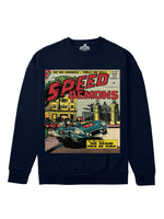 Speed Demons Heavyweight Sweatshirt [Unisex] - 400 GSM-Comic 50s Collection featuring t-shirts, oversized t-shirts, hoodies, and sweatshirts with vibrant, retro comic-inspired designs, combining bold style and comfort