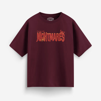 Nightmares Oversized T-Shirt [Maroon/Medium]