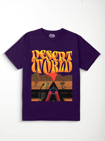 [Purple / L] Desert World Regular Fit T-Shirt