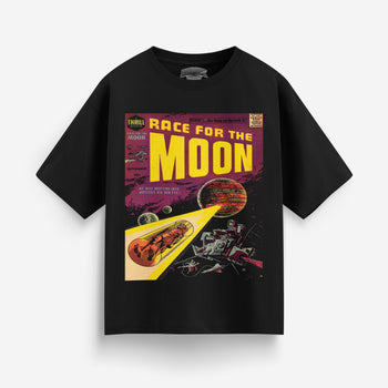 [Black / M] Race for the Moon Oversized T-Shirt