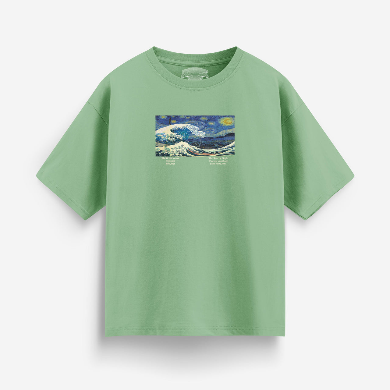 [Sage / XS] Starry Wave Oversized T-Shirt