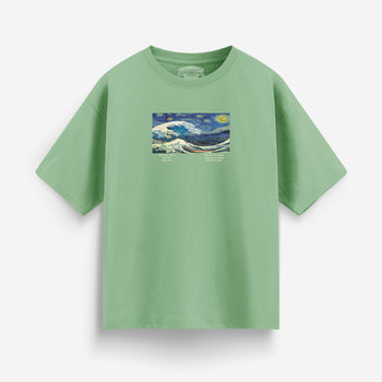 [Sage / XS] Starry Wave Oversized T-Shirt