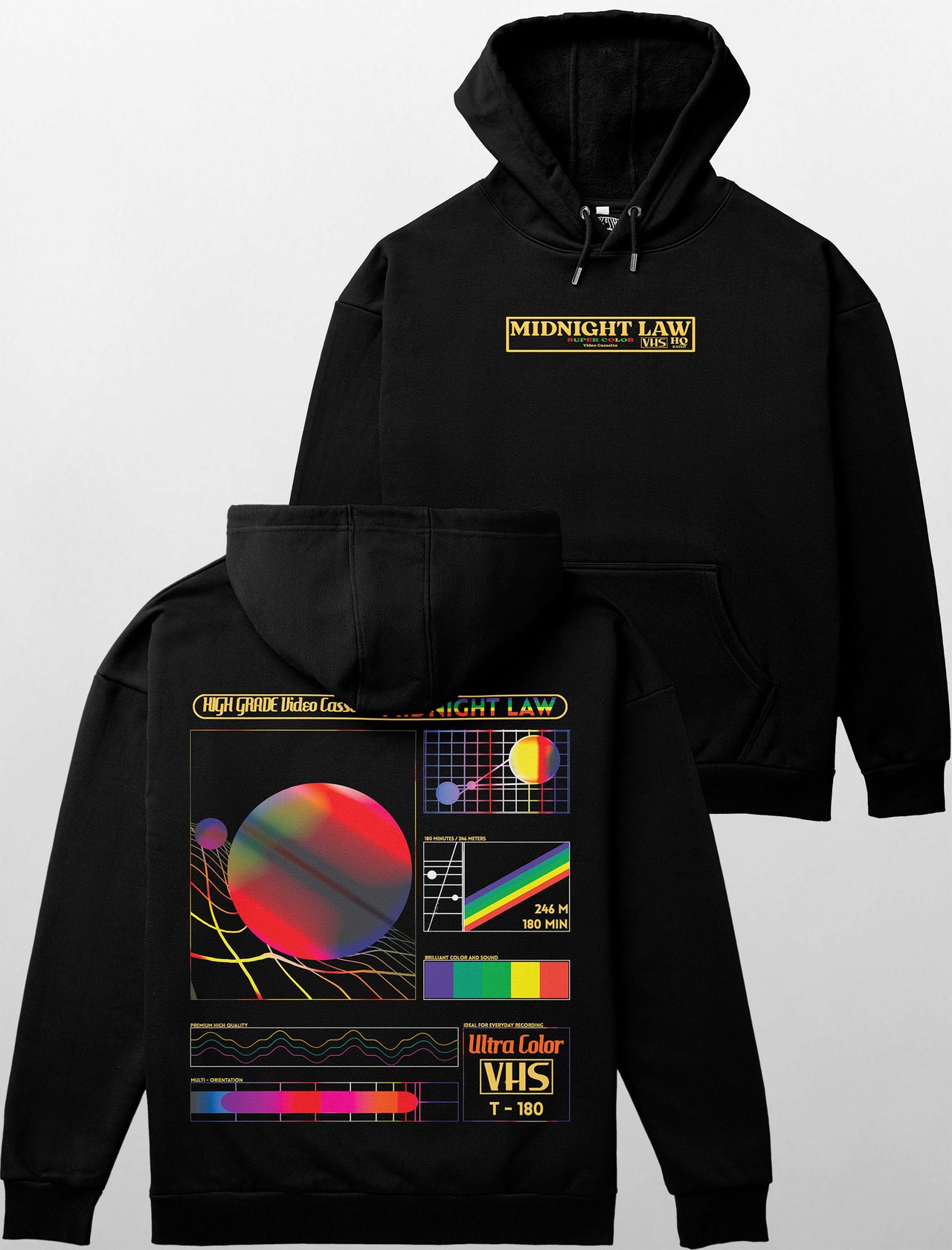 [Black / S] VHS Heavyweight Hoodie [Unisex] - 400 GSM